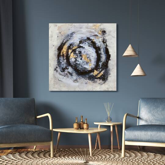 Empire Art Direct Arte De Crystallus 36" x 36" Cosmic Swirl II Epoxy Wrapped Acrylic Crystal Shard Abstract Canvas Wall Art